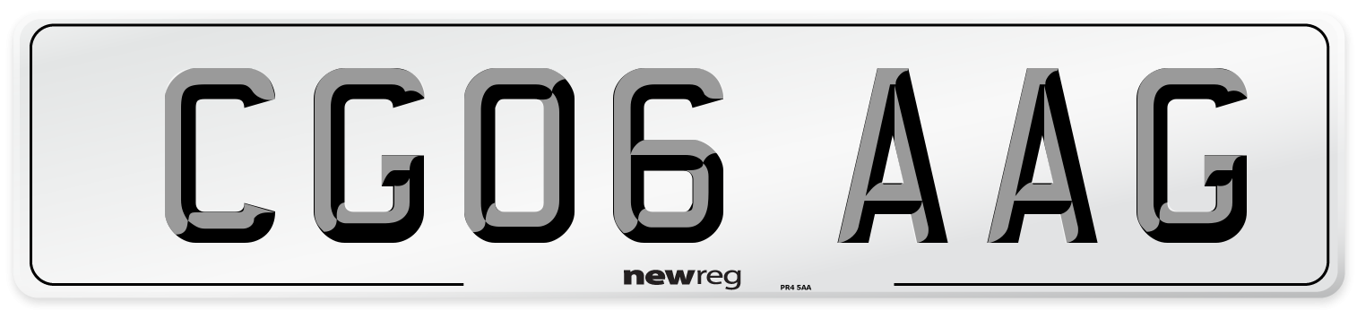 CG06 AAG Number Plate from New Reg